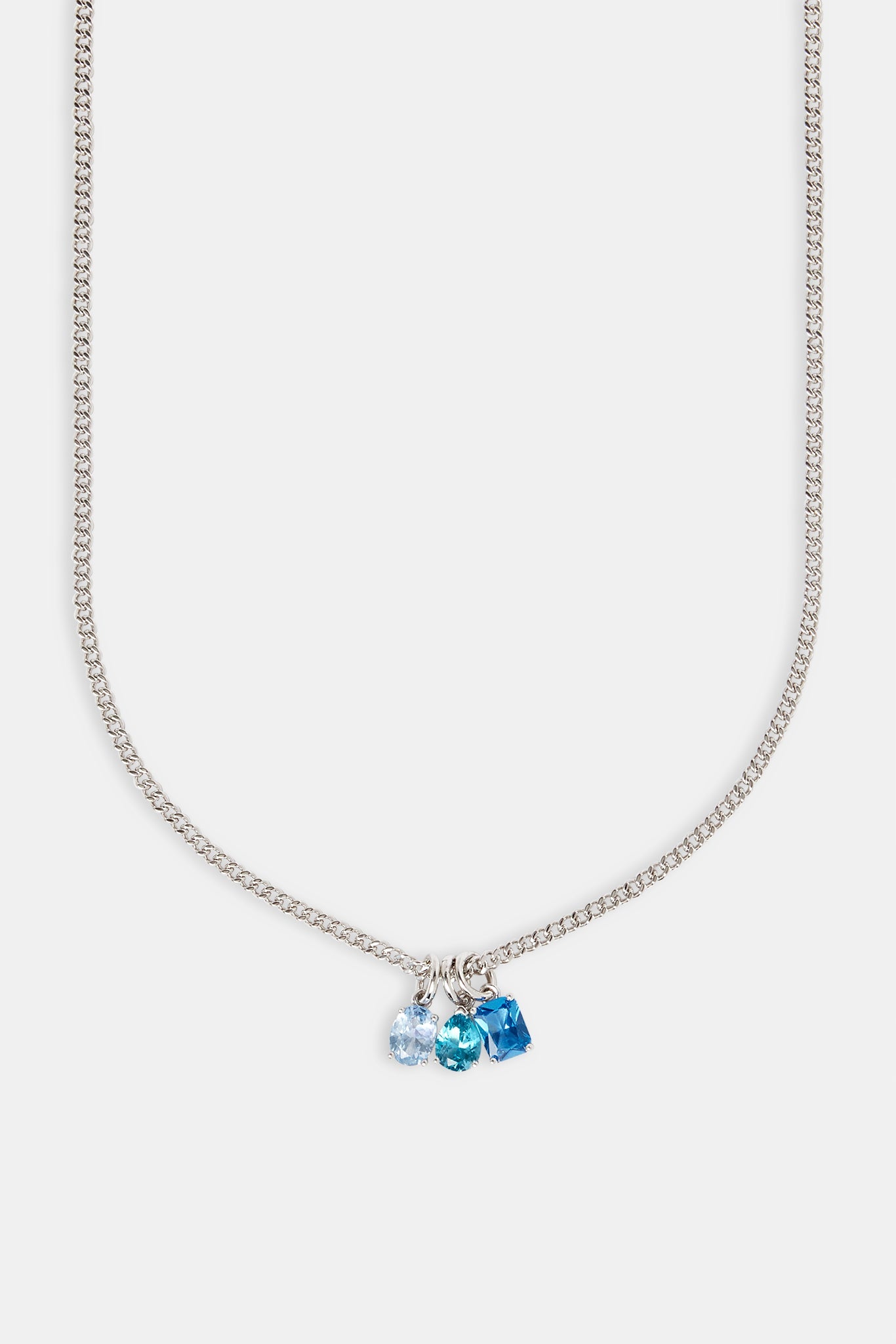 Blue Mixed Shape Gemstone Necklace - 10mm